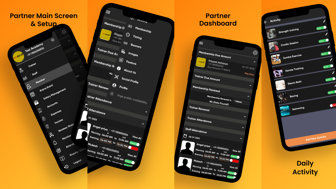 FitFaat Partner gym owner app screenshot